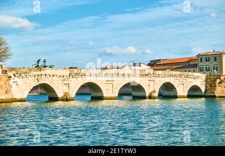 Pont de Tibère à Rimini, Italie Banque D'Images