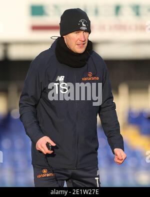 HARTLEPOOL, ANGLETERRE. JAM 9TH Tony Sweeney l'entraîneur adjoint de Hartlepool lors du match de la Ligue nationale de Vanarama entre Hartlepool United et Wealdstone à Victoria Park, Hartlepool le samedi 9 janvier 2021. (Credit: Mark Fletcher | MI News) Credit: MI News & Sport /Alay Live News Banque D'Images