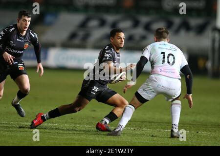 Newport, Royaume-Uni. 09e janvier 2021. Ashton Hewitt des Dragons en action (c) . Guinness Pro14 Rugby, Dragons v Osprey Rugby à Rodney Parade Newport le samedi 9 janvier 2021. photo par Andrew Orchard/Andrew Orchard sports photographie/Alamy Live News crédit: Andrew Orchard sports photographie/Alamy Live News Banque D'Images