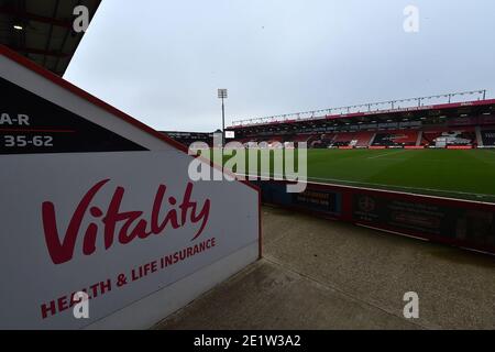 OLDHAM, ANGLETERRE. 9 JANVIER vue générale du stade Vitality avant le match de la FA Cup entre Bournemouth et Oldham Athletic au stade Vitality de Bournemouth le samedi 9 janvier 2021. (Credit: Eddie Garvey | MI News) Credit: MI News & Sport /Alay Live News Banque D'Images