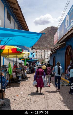 Marché d'Urubamba dans le district de Cusco, Pérou Banque D'Images