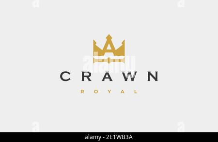 Lettre a King Royal logo Design illustration vectorielle Banque D'Images