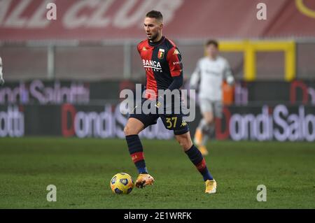 Genova, Italie. 9 janvier 2021. Genova, Italie, stade Luigi Ferraris, 09 janvier 2021, Marko Pjaca (Gênes) pendant Gênes CFC vs Bologna FC - football italien série A Match Credit: Danilo Vigo/LPS/ZUMA Wire/Alay Live News Banque D'Images