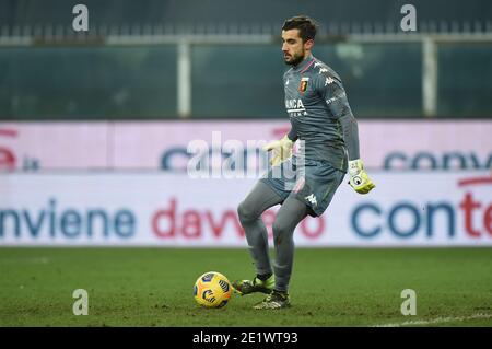 Genova, Italie. 9 janvier 2021. Genova, Italie, stade Luigi Ferraris, 09 janvier 2021, Mattia Perin (Gênes) pendant Gênes CFC vs Bologna FC - football italien série A Match Credit: Danilo Vigo/LPS/ZUMA Wire/Alay Live News Banque D'Images