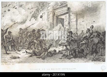Pillage de la maison Reveillon 28 avril 1789 Banque D'Images