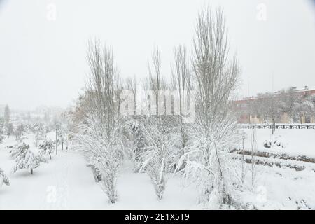 Alcobendas, Espagne. 09e janvier 2021. Conséquences de la tempête de Filomena à Alcobendas et San Sebastián de los Reyes (Madrid) après plus de 21 heures de neige. Alcobendas/San Sebastián de los Reyes (Madrid). (Photo b Juan Carlos García Mate/Pacific Press) (photo de Juan Carlos García Mate/Pacific Press) Credit: Pacific Press Media production Corp./Alay Live News Banque D'Images