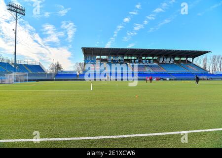 Novara, Italie. 10 janvier 2021. Principal tribune général l'Italien avant le match de la série C entre Novara Calcio 1908 et Olbia Calcio 1905 Cristiano Mazzi/SPP crédit: SPP Sport presse photo. /Alamy Live News Banque D'Images