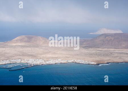 Paysage aérien de l'île Lanzarotte, Espagne, Europe Banque D'Images