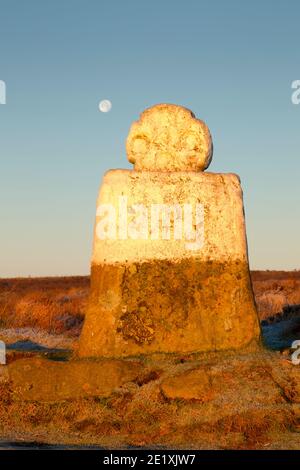 Ce monument comprend une croix debout utilisée comme marqueur de limite et connue sous le nom de Fat Betty ou de la Croix blanche. Il se trouve sur Danby Moor à la jonction o Banque D'Images