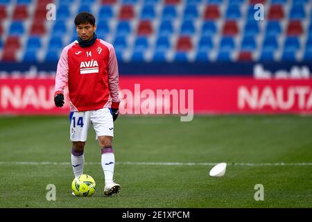 VALENCE, ESPAGNE - JANVIER 10: Takashi Inui de SD Eibar pendant le match de la Liga Santander entre Levante UD et SD Eibar à Estadi Ciutat de Valencia Banque D'Images