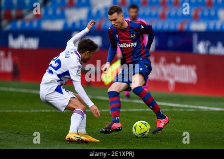 VALENCE, ESPAGNE - JANVIER 10: Alejandro Pozo de SD Eibar, commis de Levante pendant le match de la Liga Santander entre Levante UD et SD Eibar à Estad Banque D'Images