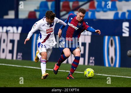 VALENCE, ESPAGNE - JANVIER 10: Alejandro Pozo de SD Eibar, commis de Levante pendant le match de la Liga Santander entre Levante UD et SD Eibar à Estad Banque D'Images