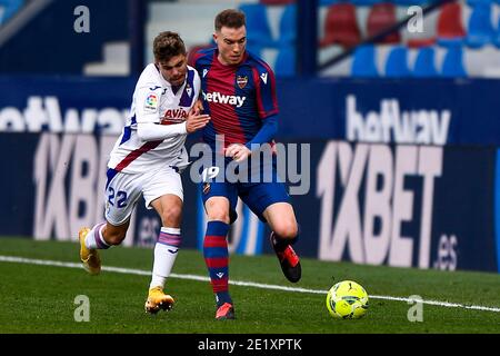 VALENCE, ESPAGNE - JANVIER 10: Alejandro Pozo de SD Eibar, commis de Levante pendant le match de la Liga Santander entre Levante UD et SD Eibar à Estad Banque D'Images