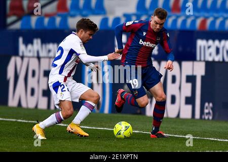 VALENCE, ESPAGNE - JANVIER 10: Alejandro Pozo de SD Eibar, commis de Levante pendant le match de la Liga Santander entre Levante UD et SD Eibar à Estad Banque D'Images