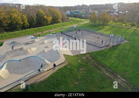 DefaultSkate Park à Lewes, Sussex, Royaume-Uni Banque D'Images