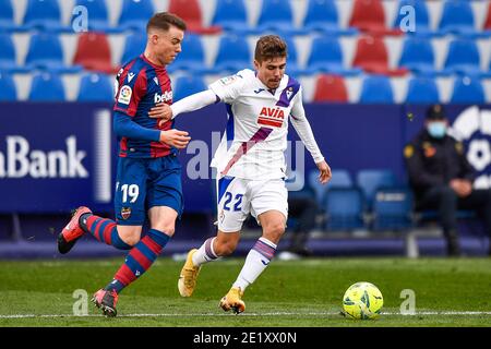 VALENCE, ESPAGNE - JANVIER 10: Clerc de Levante, Alejandro Pozo de SD Eibar pendant le match de la Liga Santander entre Levante UD et SD Eibar à Estad Banque D'Images