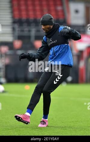 OLDHAM, ANGLETERRE. 9 JANVIER Dylan Bahamboula d'Oldham Athletic avant le match de la FA Cup entre Bournemouth et Oldham Athletic au stade Vitality, à Bournemouth, le samedi 9 janvier 2021. (Crédit : Eddie Garvey | MI News) Banque D'Images