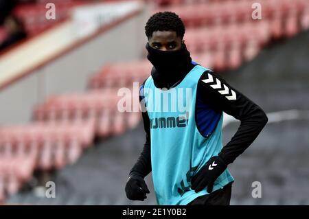 OLDHAM, ANGLETERRE. 9 JANVIER Luamba Junior d'Oldham Athletic lors du match de la FA Cup entre Bournemouth et Oldham Athletic au stade Vitality, à Bournemouth, le samedi 9 janvier 2021. (Crédit : Eddie Garvey | MI News) Banque D'Images