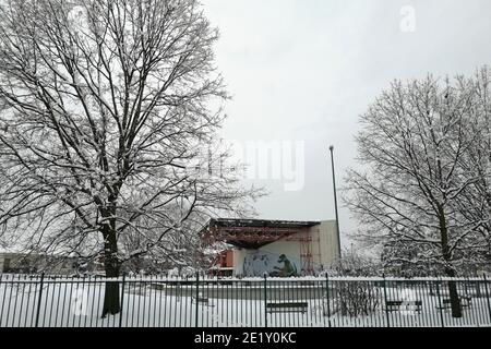 Italie, chute de neige à Casorezzo Banque D'Images