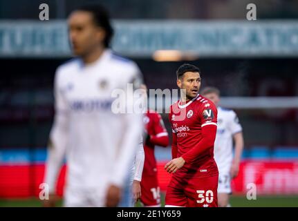 Crawley, Royaume-Uni. 10 janvier 2021. Mark Wright de Crawley Town lors du 3e match de la coupe FA entre Crawley Town et Leeds United, le match a été à huis clos sans partisans en raison de l'actuel confinement du gouvernement pandémique COVID-19 au stade de retraite du peuple, Crawley, en Angleterre, le 10 janvier 2021. Photo de Liam McAvoy/Prime Media Images. Crédit : Prime Media Images/Alamy Live News Banque D'Images