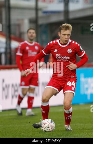 Crawley, Royaume-Uni. 10 janvier 2021. CRAWLEY, ANGLETERRE - JANVIER 10: Josh Wright de Crawley Town pendant la coupe FA troisième tour entre Crawley Town et Leeds Unis au People's Pension Stadium, Crawley, Royaume-Uni le 10 janvier 2021 crédit: Action Foto Sport/Alay Live News Banque D'Images