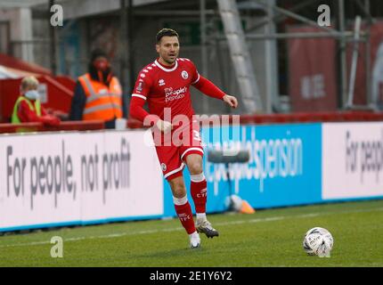 Crawley, Royaume-Uni. 10 janvier 2021. CRAWLEY, ANGLETERRE - JANVIER 10: Lors de la troisième ronde de la coupe FA entre Crawley Town et Leeds Unis au stade de pension du peuple, Crawley, Royaume-Uni le 10 janvier 2021 crédit: Action Foto Sport/Alamy Live News Banque D'Images