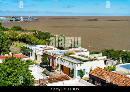 Maisons traditionnelles à Colonia del Sacramento, Uruguay Banque D'Images