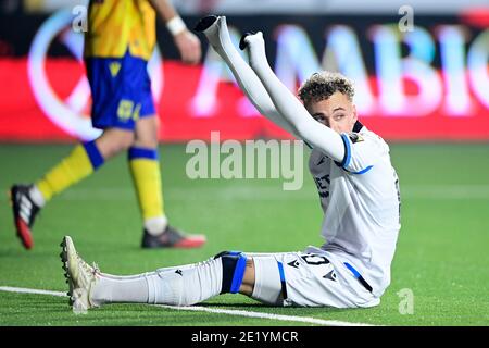 Noa Lang du Club photographié lors d'un match de football entre Sint-Truidense VV et Club Brugge, dimanche 10 janvier 2021 à Sint-Truiden, le jour avancé Banque D'Images