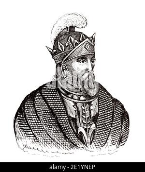 Portrait de Louis VIII le Lion (1187 - 1226). Roi de France de 1223 à 1226. Maison de Capet, directe Capetians ou Maison de France. Histoire de la France, du livre Atlas de la France 1842 Banque D'Images