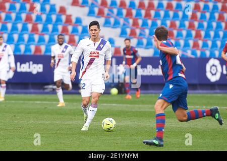 Yoshinori Muto d'Eibar pendant le championnat d'Espagne la Ligue de football mach entre Levante et Eibar le 10 janvier 2021 à l'Estadio Ciutat de Valencia à Valence, Espagne - photo Maria Jose Segovia / Espagne DPPI / DPPI / LM Banque D'Images