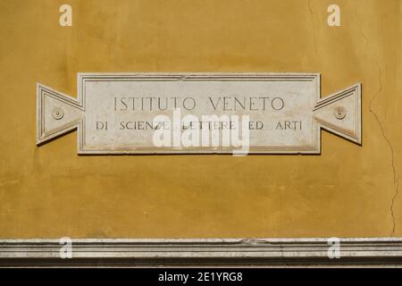 L'Istituto Veneto di Scienze, Lettere ed Arti (IVSLA) au Palais Loredan, Venise, Italie Banque D'Images