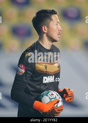 SINT TRUIDEN, BELGIQUE - JANVIER 10 : gardien de but Daniel Schmidt de Sint Truidense VV pendant le match Pro League entre STVV et Club Brugge à Stayen Banque D'Images