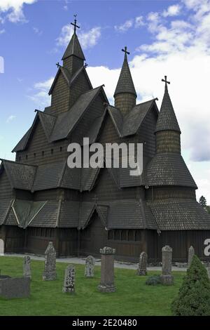 Heddal, Norvège, Norwegen; Église Heddal Stave; Stabkirche Heddal; Heddal stavkirke; Kościół klepkowy W Heddal Banque D'Images