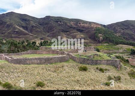 Site archéologique de Tambomachay dans la Vallée Sacrée de la Andes péruviennes Banque D'Images