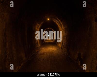 Vue panoramique de l'abandon de la place perdue Karangahake exploitation minière ferroviaire Tunnel Walk Loop Waikato North Island Nouvelle-Zélande Banque D'Images