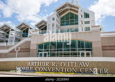 Alabama Mobile Water Street Centre de congrès Arthur Outlaw, entrée extérieure, Banque D'Images