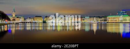 Panorama de la ville portuaire de Hambourg Allemagne, Europe. Banque D'Images