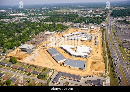 Tuscaloosa Alabama, vue aérienne au-dessus, sous chantier nouveau centre commercial centre commercial, immeubles résidentiels de condominiums, Banque D'Images