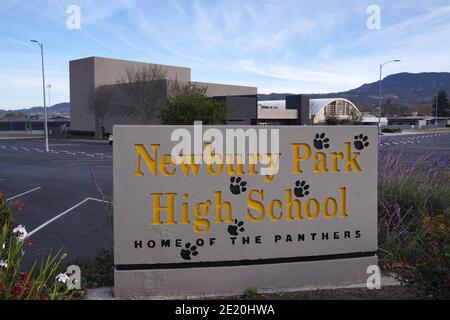 Vue générale de l'école secondaire de Newbury Park, le mercredi 6 janvier 2020, à Newbury Park, en Californie. Banque D'Images