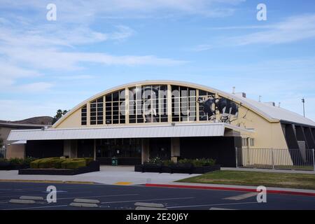 Vue générale du gymnase de l'école secondaire de Newbury Park, le mercredi 6 janvier 2020, à Newbury Park, en Californie. Banque D'Images