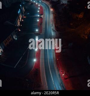 Aidok de l'air sur le panorama de nuit de la ville Banque D'Images