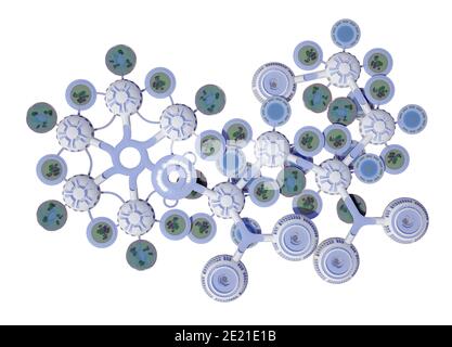 vue de dessus de la base de l'espace isolée sur blanc. rendu 3d Banque D'Images