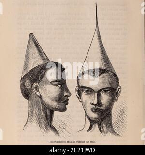 Bashukuloinpo [de Zambie] mode de port des cheveux du livre ' les voyages Missionnaires et les recherches en Afrique du Sud ' y compris seize ans de résidence à l'intérieur de l'Afrique. Par le Dr. David Livingstone publié à New York par Harper & Brothers 1858 Banque D'Images
