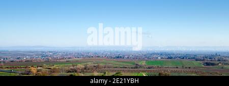 Vallée du Rhin avec Ludwigshafen et Mannheim, vue panoramique Banque D'Images