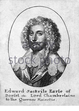 Edward Sackville portrait, 4e comte de Dorset, 1591 – 1652, est un courtier anglais, soldat et politicien, gravé par le grateurien Venceslaus Hollar, un ancien de Bohême, à partir de 1600s Banque D'Images