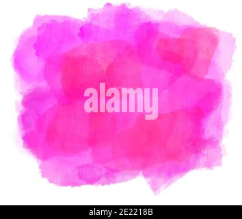 Aquarelle de taches roses abstraites isolées sur fond blanc. Illustration générée par ordinateur. Banque D'Images