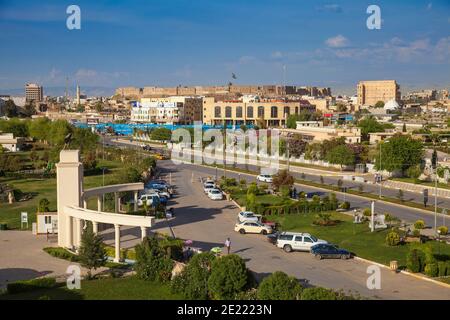 Irak, Kurdistan, Erbil, Ariel vue du parc Minare Banque D'Images