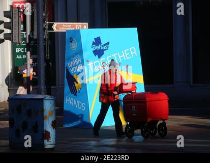 Belfast Streets calme pendant la dernière série de mesures de verrouillage Pour contenir le coronavirus Picture Mal McCann Banque D'Images