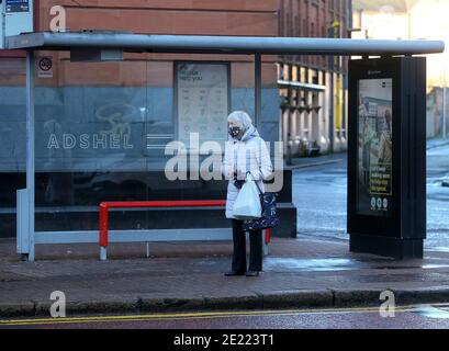 Belfast Streets calme pendant la dernière série de mesures de verrouillage Pour contenir le coronavirus Picture Mal McCann Banque D'Images