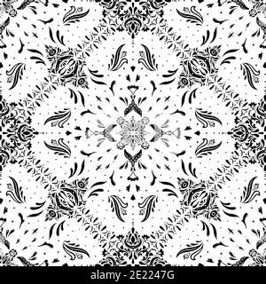 Motif sans couture à base de décoration carrée imprimé cachemire Bandana pour garçons et filles. Meilleur motif pour l'impression sur le tissu ou le papier. Banque D'Images